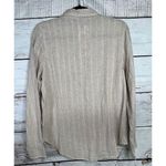 Orvis New Women's Taupe Tan Stripe Linen Button Down Shirt Size Small Photo 6