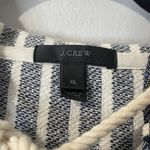 J. CREW Baja Hoodie Pullover Size XL Blue White Striped Woven Boho Chic Beach Photo 3