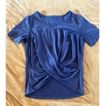 Lululemon Do the Daily Cross Front Short Sleeve Tee Shirt Blue Size 2 Photo 0