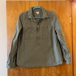 J.Crew  Olive Green Cargo 1/2 Zip Front Tunic Shirt Womens Size Medium Photo 4