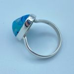 Marine Blue Aura Druzy Sterling Silver Ring Jewelry Size 9 Blue Photo 6
