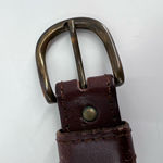 Vintage Women's Real Leather Stitch Point Adjustable Buckle Belt Brown One Size Photo 4