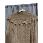 Willow & Clay  wo size Small soft brown wool blend sweater ruffle accent EUC Photo 2