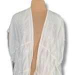 Chico's Chico’s White Embroidered Boho Floral Kimono Open Front Drape Cardigan One Size Photo 8