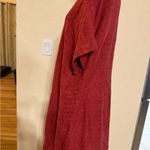 Soft Surroundings  Gauze Midi Linen Blend short sleeve remi shirt dress XL Maroon Photo 1