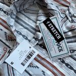 Panhandle Rough Stock Pearl Snap Western Shirt Women's M Aztec Print Cowgirl NWT White Size M Photo 8