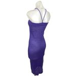 Womens Purple Open Knit Crochet Halter Bodycon Summer Swim Coverup Dress Size M Size M Photo 2