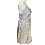 Laundry by Shelli Segal  Women's SZ 14 Dress Baby Doll Shiny Aztec Pastel Photo 8