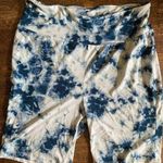 Splash  White & Blue Tiedye Bike Shorts Plus Size 1X Photo 0