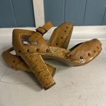 Calvin Klein  VENTURE Women's‎ Strappy Tan Leather Studded High Heel Shoes 8 M Photo 7