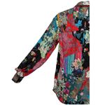 Anthropologie NWT  Collage Patchwork Floral Button Up Satin Shirt Blouse Size XXS Photo 11