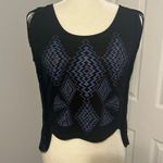 Black Poppy  cropped top with distressed sides Photo 0