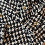 House of Harlow 1960 Houndstooth‎ Tweed Double Breast Cropped Blazer Jacket Wool Black Photo 2