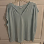 Gap Women's Light Blue Crew Neck Short Sleeve Top XL Made in Vietnam Photo 0