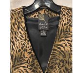 Dana B and Karen Animal Print Vest Dana Buchman Front Zip Lined Textured Vintage Brown Size 6 Photo 2
