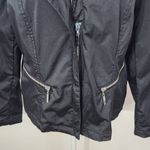 Chico's  Black Moto Jacket Size Medium Black Zip-up Jacket Photo 2
