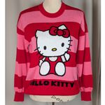 Sanrio Hello Kitty Striped Long Sleeve Crew Neck Sweater by Pink and Red Medium Photo 9