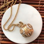 Swavorski Swarovski Crystal Ball pendant Necklace Gold tone on long chain 33” Photo 11