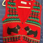 Karen Scott  Red vintage‎ Sweater Vest M Photo 4