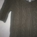 American Eagle M Fishermans Cable Knit Cardigan Sweater Olive Crop Photo 1