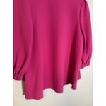 Pomander Place Orchid Hollis Top Puff Sleeve V Neck Fuschia Size Medium Pink Photo 7