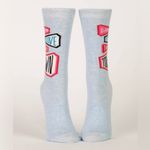 Blue Q Light Blue - Damn I Love This Town - Women’s Crew Socks By Fits 5-10 NWT Photo 1