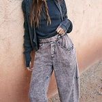 Free People High Road Washed Pull-On Barrel Pants Photo 3