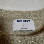 Old Navy  Crewneck Gold Sparkle Knit Sweater Size L Cozy Holidays Party Casual Photo 3