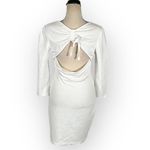 Betsey Johnson  ​Ribbed Knit Ruched Cutout Bodycon Dress Women's Med White Photo 3