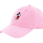 Disney  Adult Mickey Mouse Embroidered Cotton Adjustable Dad Hat - Pink Photo 0