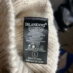 BLANK NYC [] Beige Crew Neck Cable Knit‎ Cut Out Cold Shoulder Sweater Size Large Photo 6