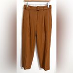 J.Crew NWT  Belted straight leg trouser pant, vintage brandy brown, size 6 Photo 1