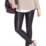 Spanx Faux Leather Leggings Shapewear High Waist Full Length Black Size Large Photo 0