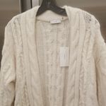 Vince ππ Braided Cable Cardigan Alpaca Wool Blend ~ Cream NWT Photo 2
