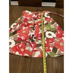 Natori  Anemone Floral Garden pink & green cotton pleated flare midi Skirt S Photo 2