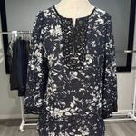 Tory Burch  Black and White Graphic Blouse‎ with Bib Collar Photo 0