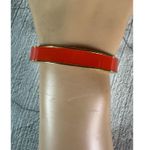 EUC Kate Spade Red Enamel Red Letter Day Gold Plated Bangle Bracelet 8" Photo 0