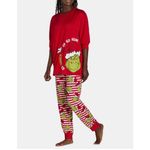The Grinch Christmas Pajamas Set Red Grinch Face Holiday Loungewear Size 2X Photo 1