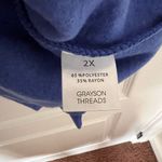 Smiley World Sweatshirt Womens Cropped Pullover Sweatshirt Long Sleeve Blue 2x Size XXL Photo 6