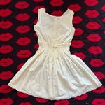 Lily brown Japan kawaii white cream v neck daisy floral lace dress XS Photo 5