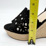 Marc Fisher  Womens Wedge Sandals 9.5 Black Espadrille Boho Beach Indie‎ Sleaze Photo 8