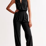 Abercrombie & Fitch  Traveler Zip-Up Jumpsuit Dark Navy Blue M Petite Photo 0