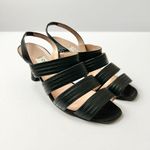CELINE  Black Leather Strappy Heeled Sandals Size 37 IT 7 US Photo 0