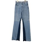 ZARA Wide Leg Patchwork Collection Jeans Color Block Bell Bottom Jeans Size 6 Photo 3