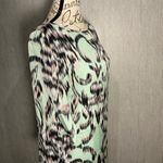 Milly  Long Sleeve Silk Dress in Mint and Black Size 8 Photo 3