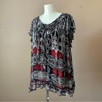 Dress Barn  | Tribal Print Fringe Detail Blouse Sz 3X Photo 2