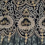 Embroidered party wear Indian long gown anarkali kurta 3 piece set Black Photo 4