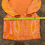 ZARA  Rare Orange and Pink Floral Paisley Ruffled Sleeveless Blouse Size Small Photo 5