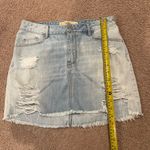 Hollister  Trendy High Rise Y2k Distressed Denim Mini Skirt Photo 4