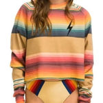 Aviator Nation  Serape Bolt Stitch Cropped Crew Sweatshirt Photo 0